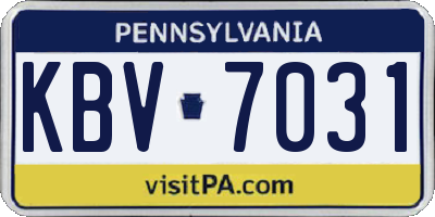PA license plate KBV7031