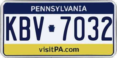 PA license plate KBV7032