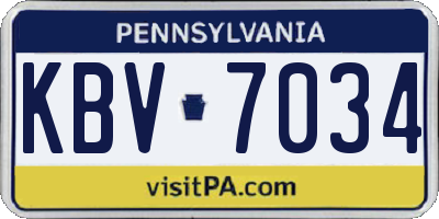 PA license plate KBV7034