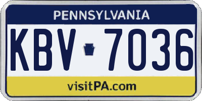 PA license plate KBV7036