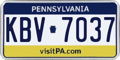 PA license plate KBV7037
