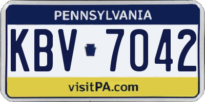 PA license plate KBV7042