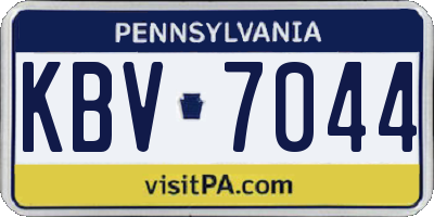 PA license plate KBV7044
