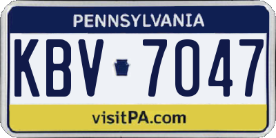 PA license plate KBV7047