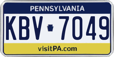 PA license plate KBV7049