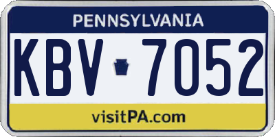 PA license plate KBV7052