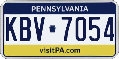 PA license plate KBV7054