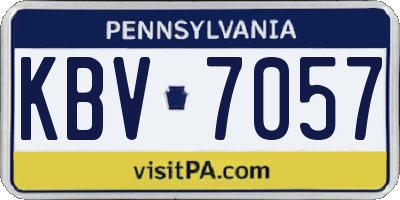 PA license plate KBV7057