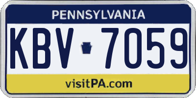 PA license plate KBV7059