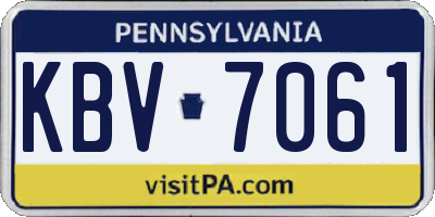 PA license plate KBV7061