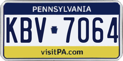 PA license plate KBV7064