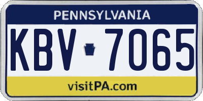 PA license plate KBV7065