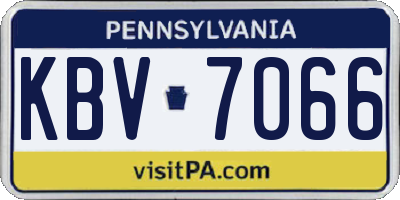 PA license plate KBV7066