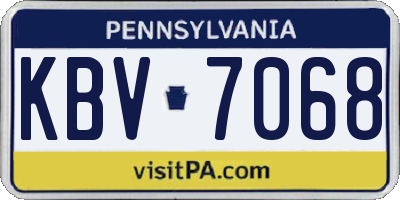 PA license plate KBV7068