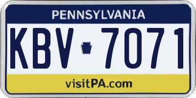 PA license plate KBV7071