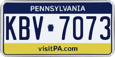 PA license plate KBV7073