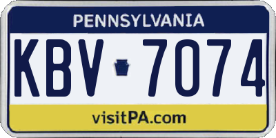 PA license plate KBV7074