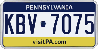 PA license plate KBV7075
