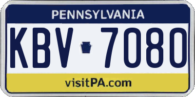 PA license plate KBV7080