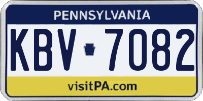 PA license plate KBV7082