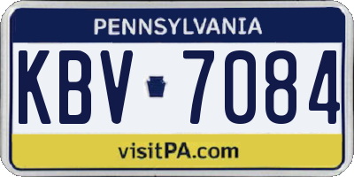 PA license plate KBV7084