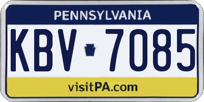 PA license plate KBV7085