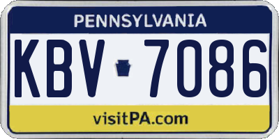 PA license plate KBV7086