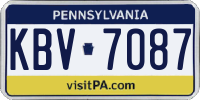 PA license plate KBV7087