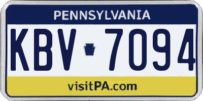 PA license plate KBV7094
