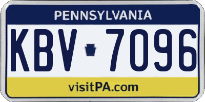 PA license plate KBV7096