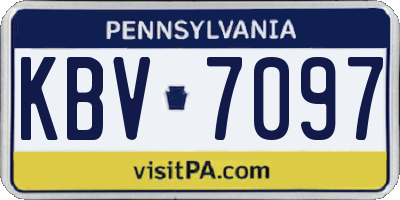 PA license plate KBV7097