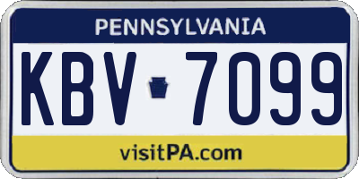 PA license plate KBV7099
