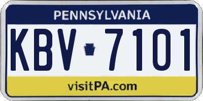 PA license plate KBV7101