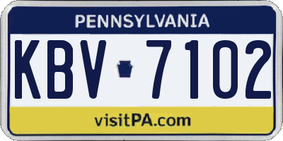 PA license plate KBV7102