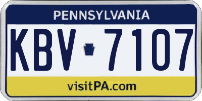 PA license plate KBV7107