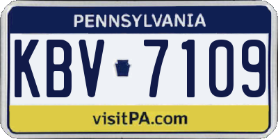 PA license plate KBV7109