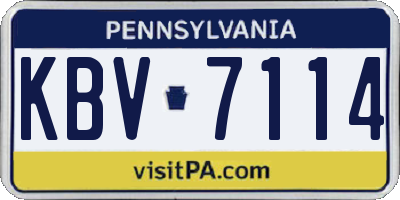 PA license plate KBV7114