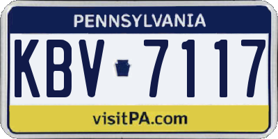 PA license plate KBV7117