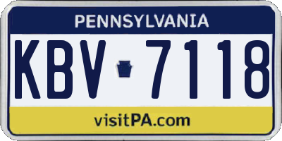 PA license plate KBV7118