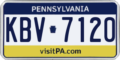 PA license plate KBV7120