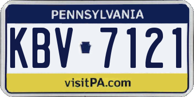 PA license plate KBV7121