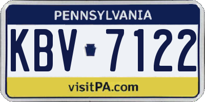 PA license plate KBV7122