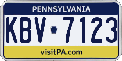 PA license plate KBV7123
