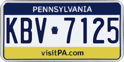 PA license plate KBV7125