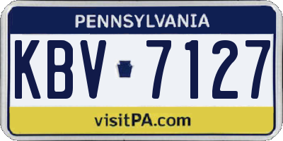 PA license plate KBV7127