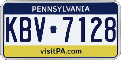 PA license plate KBV7128