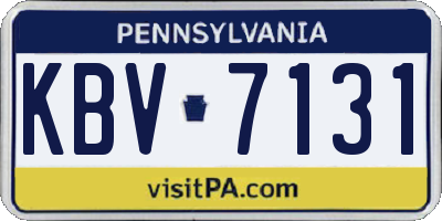 PA license plate KBV7131