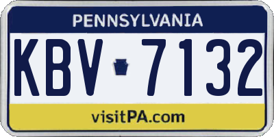 PA license plate KBV7132