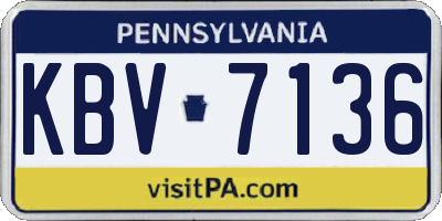 PA license plate KBV7136