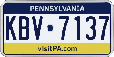 PA license plate KBV7137
